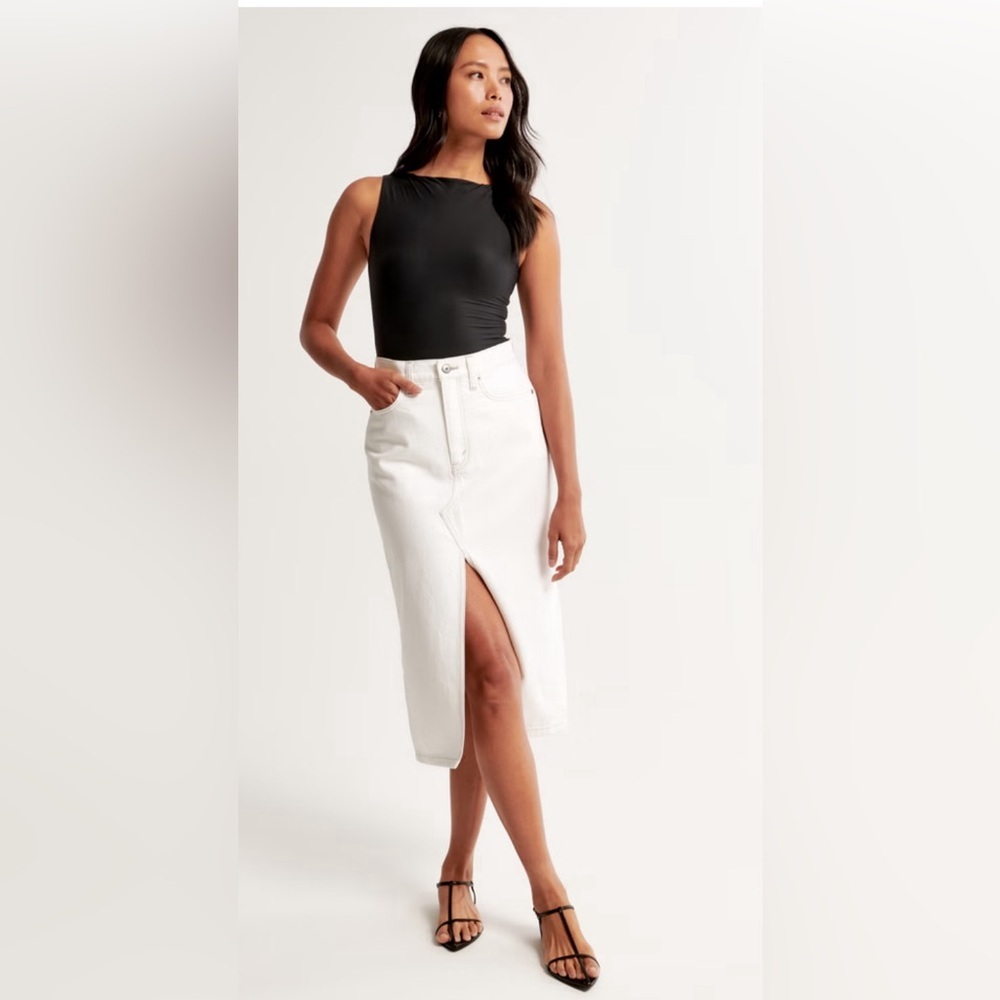 Abercrombie and Fitch Petite Denim Midi Skirt​ 14P